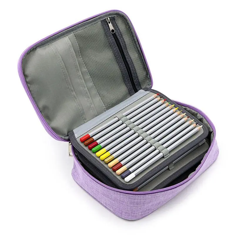 Цветной чехол для карандашей с 72 держателями школьный многофункциональный пенал