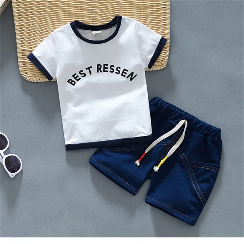 BibiCola baby boys clothing set summer infant children clothes letter t-shirt+shorts outfits casual toddler boy tracksuit |