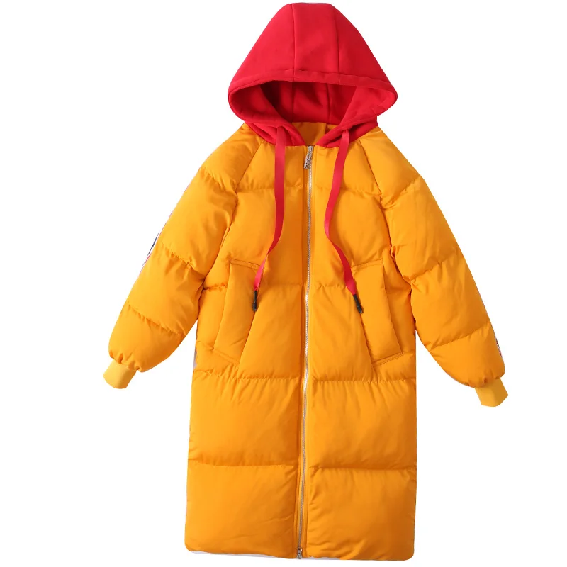 Oversize зимняя куртка женская парка теплые куртки толстовки пальто в полоску