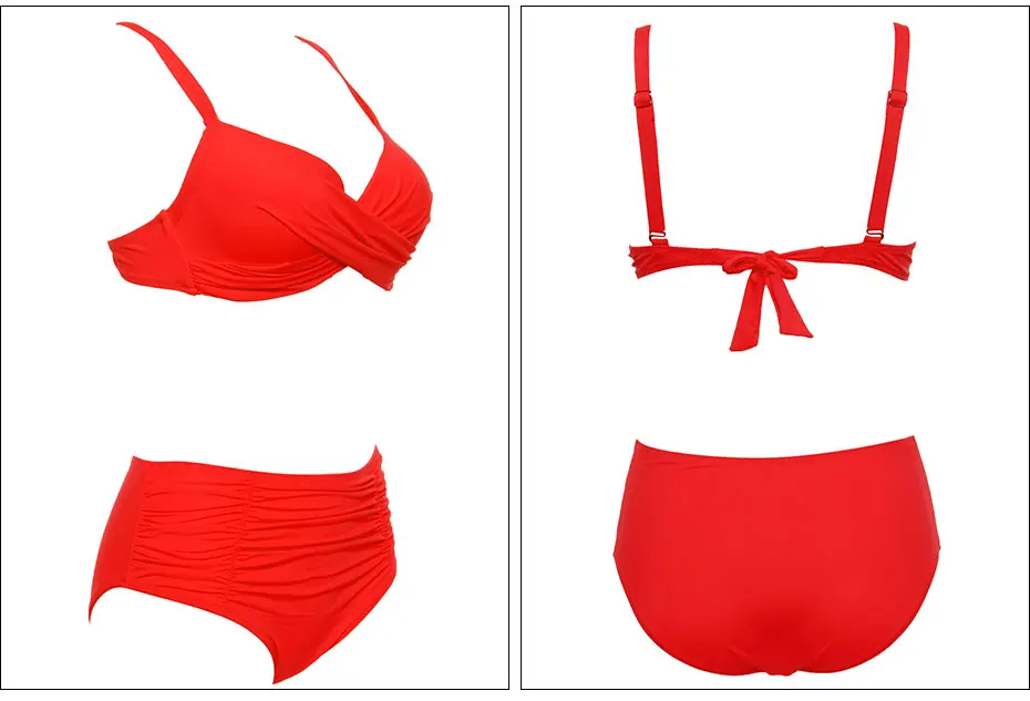 Andzhelika Bikini женский купальник бики Твердые раза высокая Талия бикини набор плюс Размеры купальники ванный комплект бикини