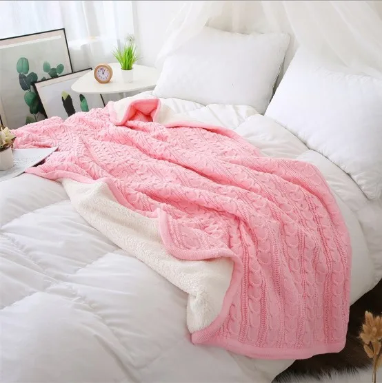 CAMMITEVER 180*120cm Soft Blankets for Beds Cotton Blanket Bedspread Bedding Knitting Patterns Blanket Comfy Sleeping Bed
