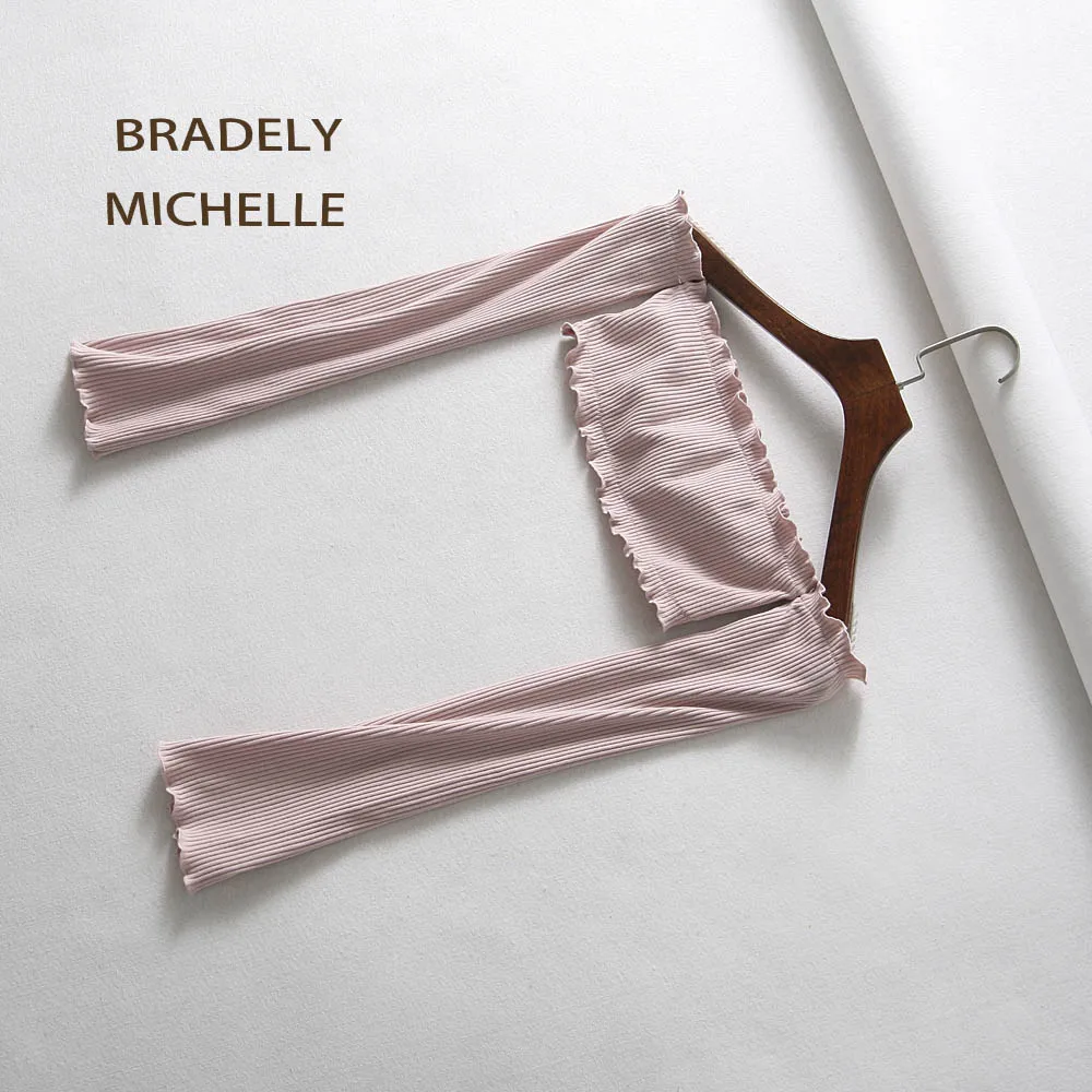 BRADELY MICHELLE летние женские короткие топы с оборками, короткие сексуальные голые
