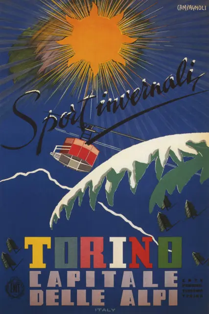 Винтажный постер для катания на лыжах спорта путешествий Франция спорт зима