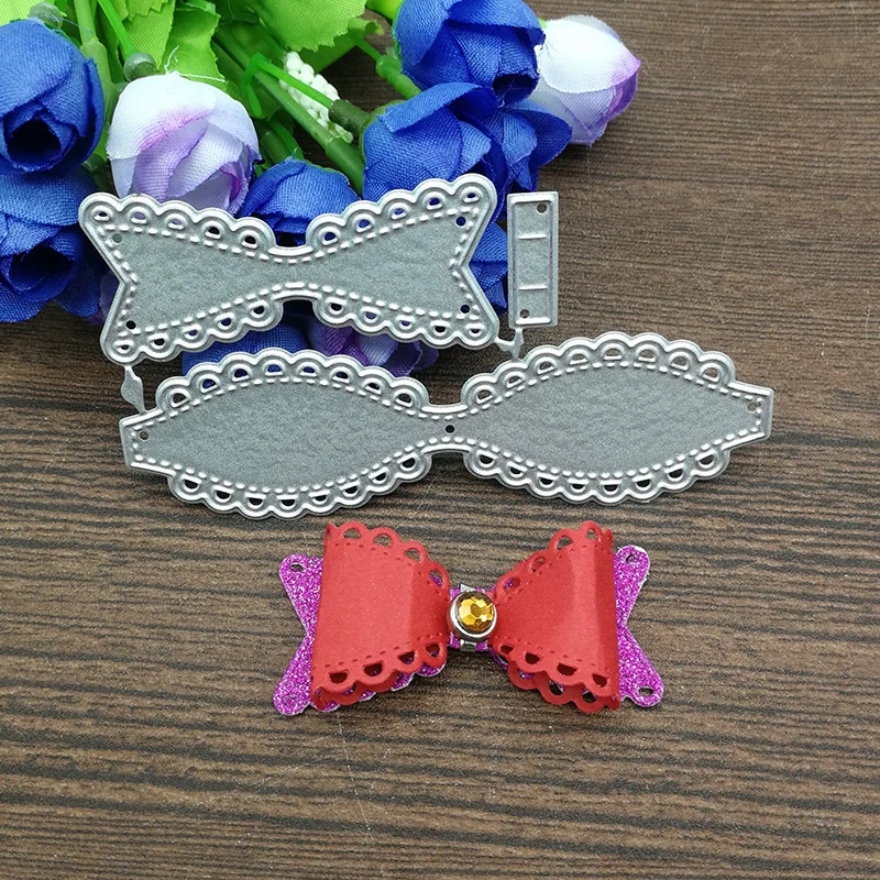 Кружева Лук Сердце границы металла вырезание штампы для DIY скрапбукинга альбом бумажные открытки, декоративные поделки тиснение высечки