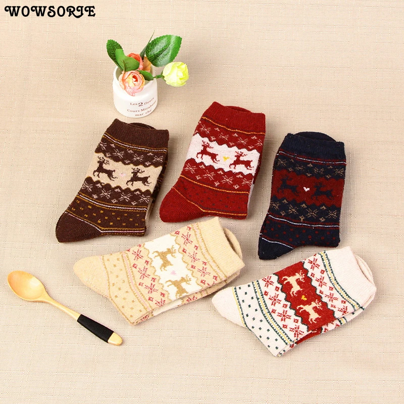 2018 осень зима женские носки милые рождественские шерстяные повседневные для