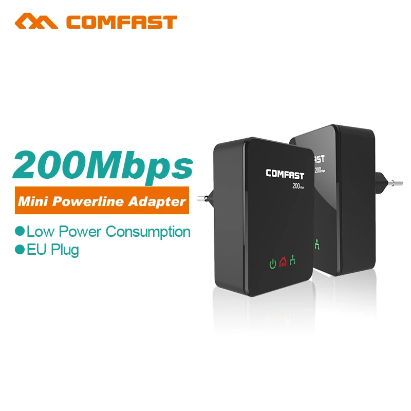 Новинка 2017 года! 200 Мбит/с Powerline Ethernet Adapter COMFAST CF WP200M plc HomePlug сетевой адаптер