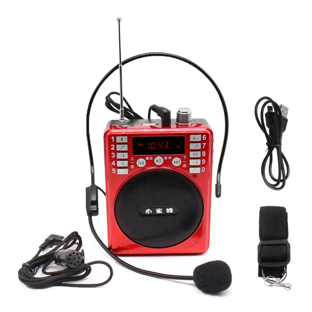 Портативный голосовой усилитель громкоговоритель FM-радио TF MP3-плеер для обучения