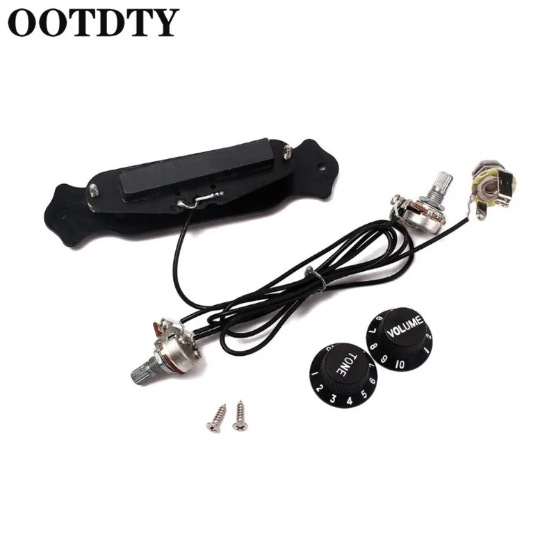 OOTDTY Soundhole Prewired активный звукосниматель 4 струны для сигар коробка аксессуары