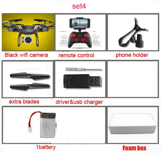 Lamsam KY101 Радиоуправляемый Дрон с Wi-Fi FPV HD регулируемая камера удержание высоты один ключ возврат/посадка/выкл Безголовый Радиоуправляемый квадрокоптер Дрон - Цвет: set4 blacl