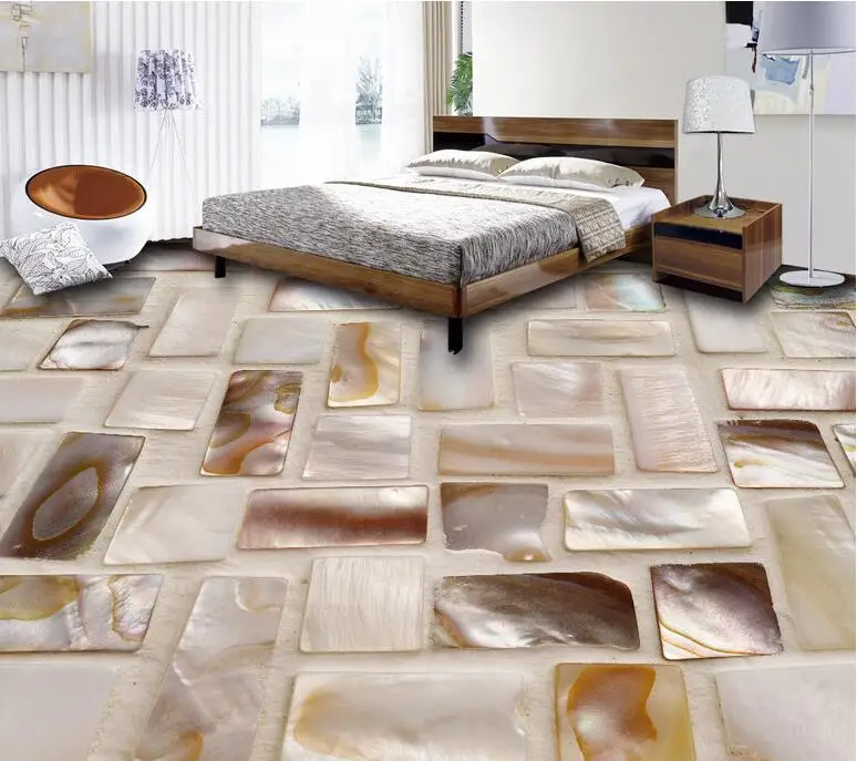 Бесплатная доставка 3D персонализированных настенных наклеек, красочное изображение ракушек, фотообои для ванной комнаты на пол.