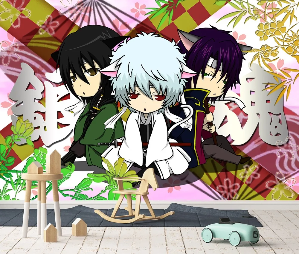 [Самоклеющиеся] 3D Gintama милый мультфильм комикс 4 Япония Аниме настенная бумага