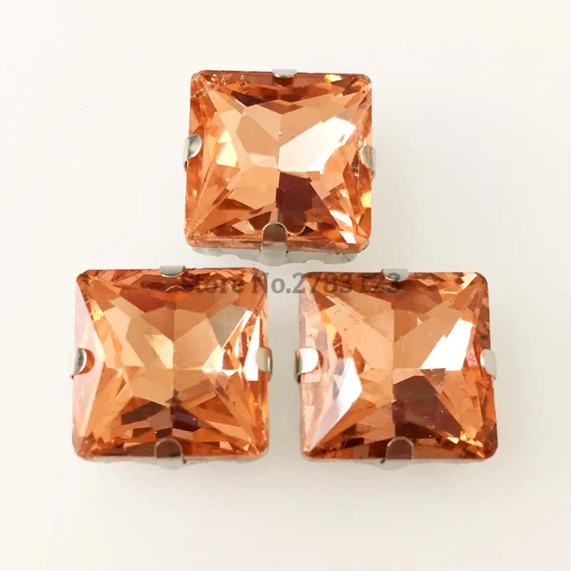 

8mm/10mm/12mm water red square shape Silver bottom high quality Glass Crystal sew on rhinestones,diy Clothing accessories