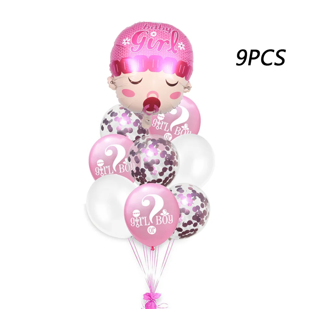 baby pink 9 шт. воздушные шары с пайетками для мальчиков и девочек вечерние воздушные шары из фольги в форме сердца для вечеринки на день рождения украшения для детей - Цвет: baby pink