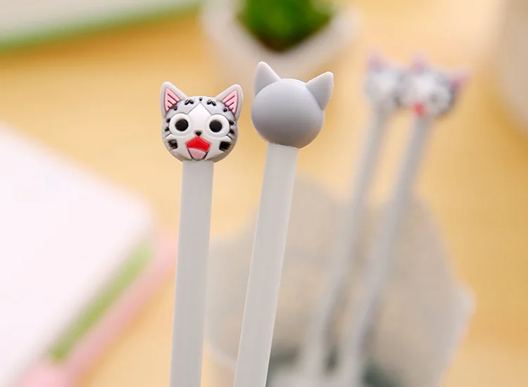 60 шт./лот kawaii ручка Креативные 3D гелевые ручки с сыром и кошкой fos школьные офисные
