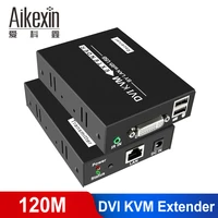 aikexin 120m dvi extender dvi kvm extender over cat 5e cat 6 lan utp rj45 ethernet cable with mouse keyboad control