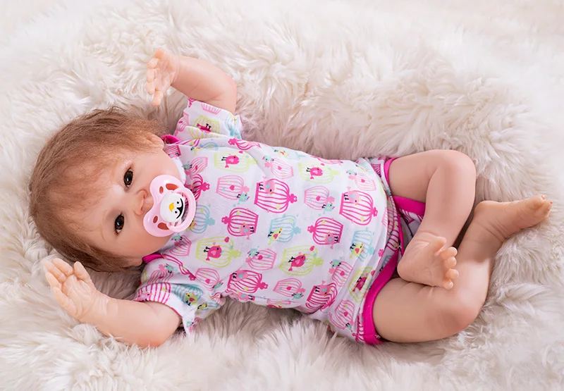 2018 Новый dollmai силикона Reborn Baby куклы в розовый около 18 дюймов прекрасная кукла для