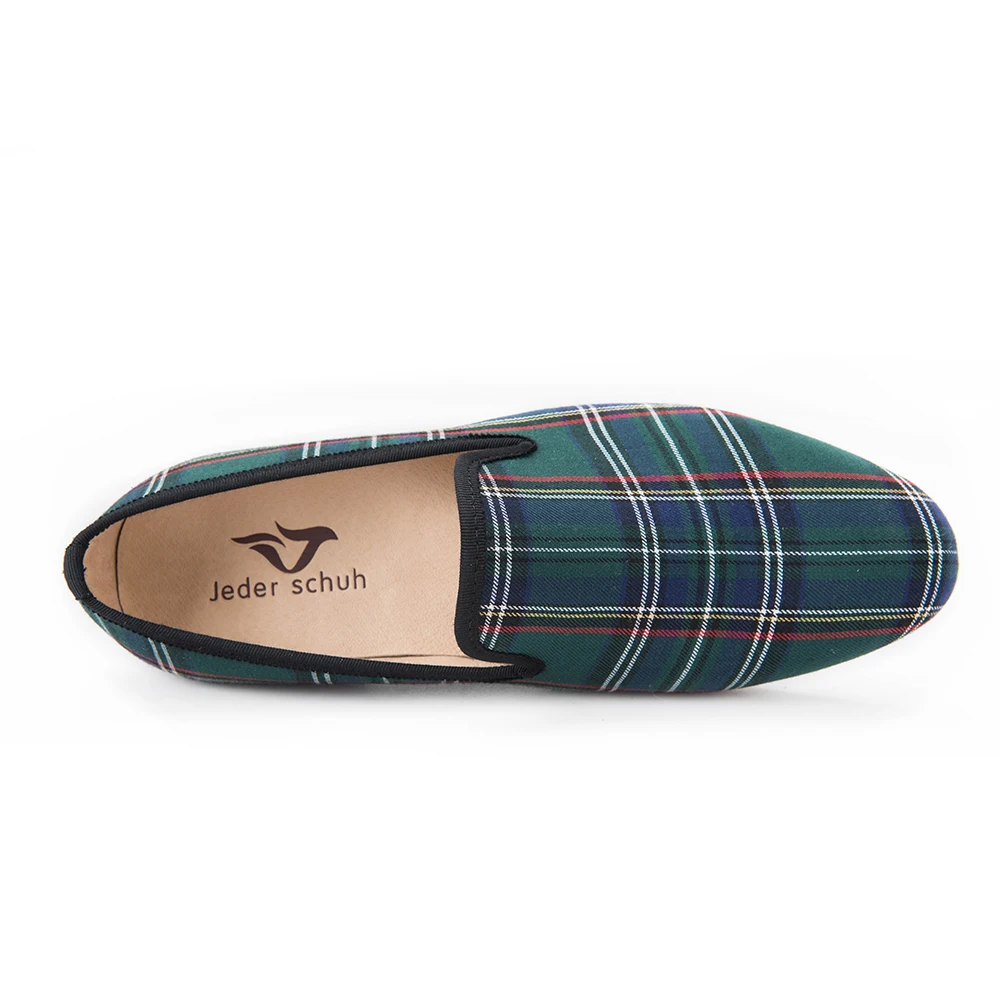 Мужские тканевые Лоферы Scotch Plaid красные и синие повседневные лоферы на плоской