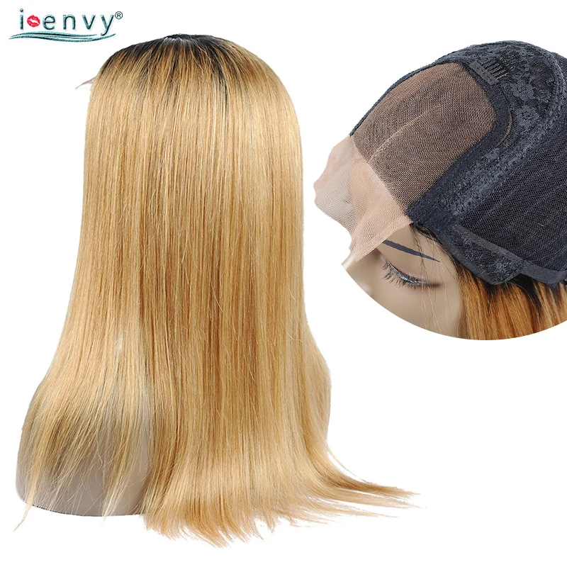 I Envy индийский парик из волос Омбре блонд Кружева передние парики для черных