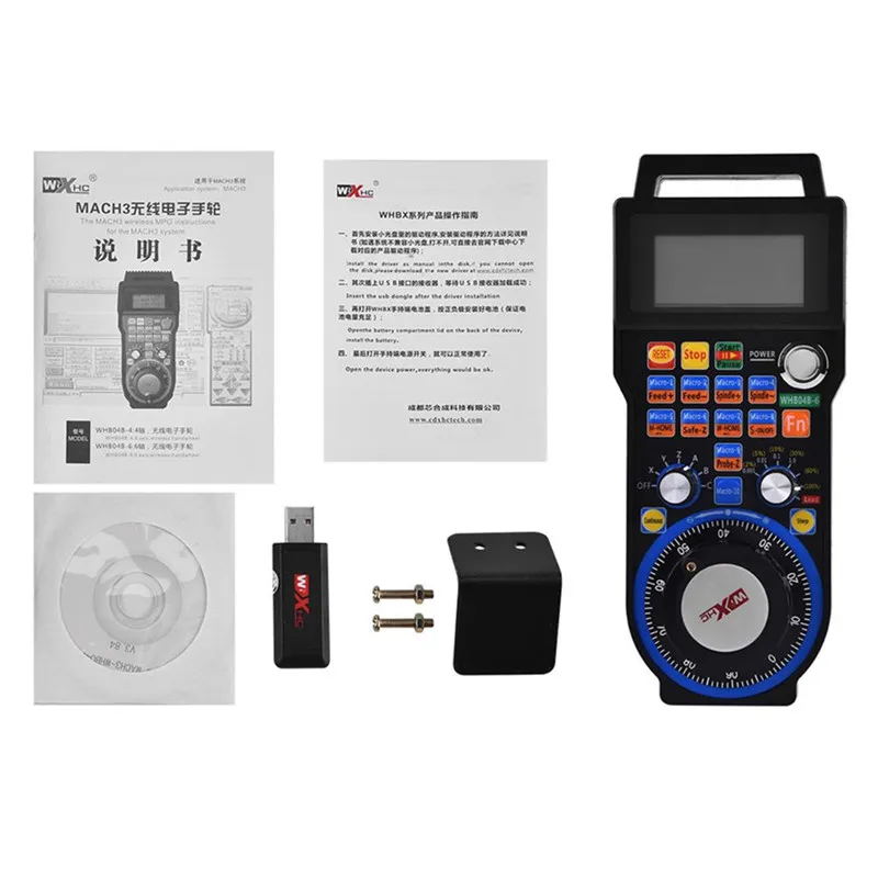 SHINA XHC Mach3 WHB04B 6 осевой USB CNC беспроводной Маховик 100PPR MPG для станка с ЧПУ|Маховик| |