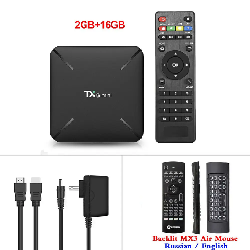 Мини 4K ТВ приставка Android 9,0 2 Гб 16 Гб Allwinner H6 четырехъядерный USD3.0 2,4G Wifi Google плеер Youtube Netflix PK TX3 X96 - Цвет: With MX3