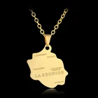 Новое поступление, ожерелье с подвеской из нержавеющей стали с картой встречи Африки для мужчин и женщин, ожерелье золотого цвета с патриотической картой, ювелирные изделия в подарок