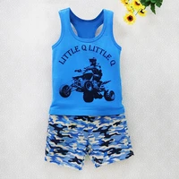 2021 little q boys clothing set baby clothes children sleeveless 100 cotton vestshorts summer infant outfits