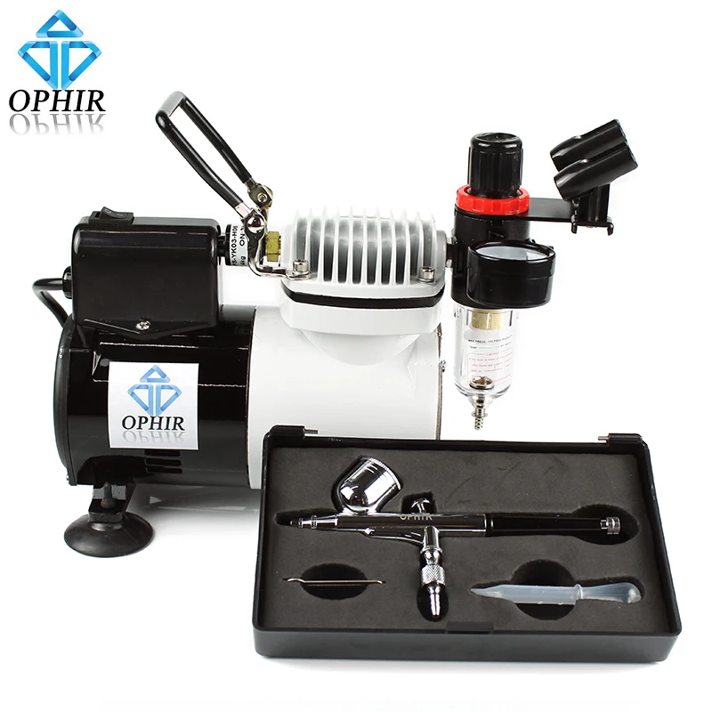 Компрессор Airbrush OPHIR Pro 110 В/220 В с вентилятором 0 3 мм Набор Аэрограф Двойного