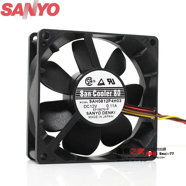 Для Sanyo 9AH0812P4H03 12 В 0.11A 8 см 80 мм 8025 двухшариковый подшипник вентилятор ШИМ