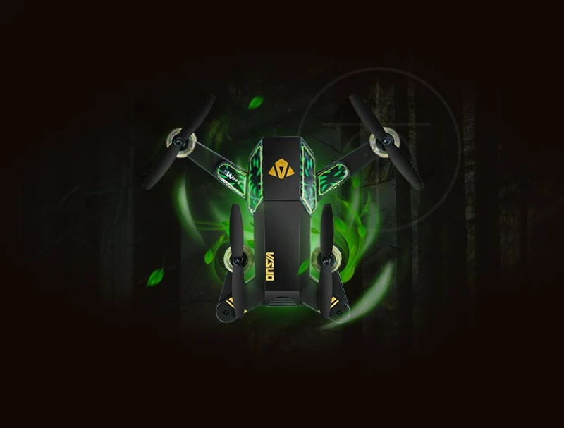 VISUO XS809 Мини Wi-Fi FPV складной Дрон с 2-мегапиксельной широкоугольной HD камерой удержание высоты RC Квадрокоптер с светодиодный подсветкой VS XS809HW