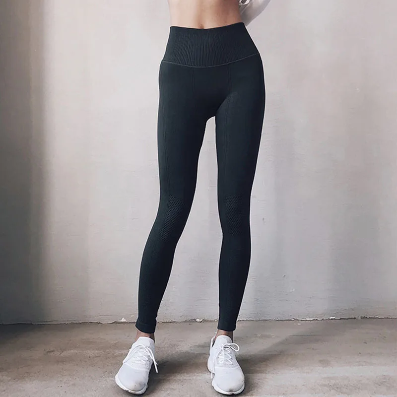 SALSPOR, одноцветные Бесшовные штаны для йоги, Женские Дышащие Высокие эластичные спортивные Леггинсы с эффектом пуш-ап, женские спортивные штаны для фитнеса