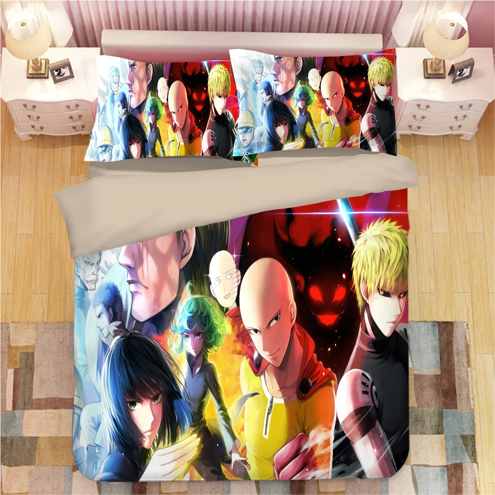 ONE PUNCH MAN Комплект постельного белья, пододеяльник, наволочки, мультяшное аниме одеяло, Комплект постельного белья s, постельное белье(без простыни