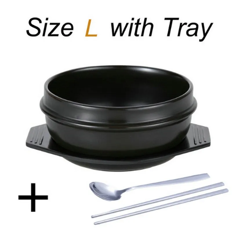 

NEWEST Classic Korean Cuisine Sets Dolsot Stone Bowl Pot for Bibimbap Jjiage Ceramic Soup Ramen Bowls With Tray Chopsticks Spoon