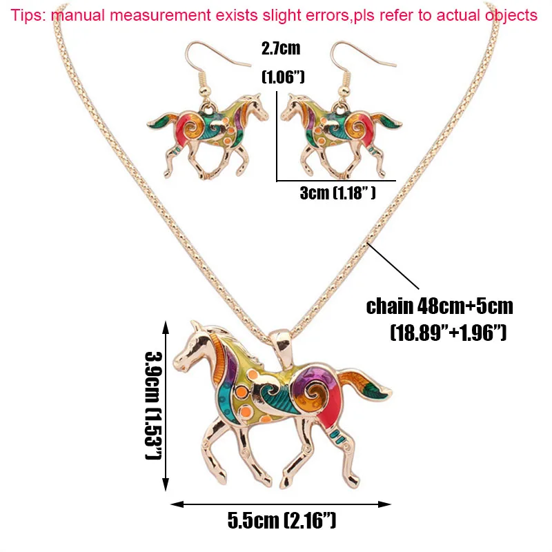 Элегантные серьги-чокер RE из эмалированного сплава с лошадью ожерелье подвеска