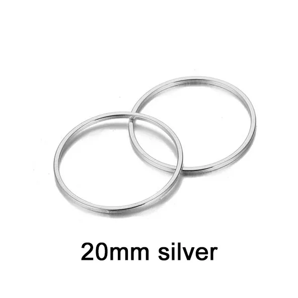 20mm Silver Color 10 шт./лот полированная нержавеющая сталь круглый круг Шарм Подвески геометрическое круглое очарование подходит DIY аксессуары для ювелирных изделий - Окраска металла: 20mm Silver Color