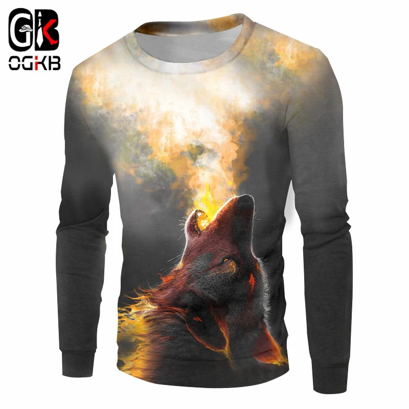 Толстовка OGKB в стиле Харадзюку С Изображением Животных толстовки с 3D принтом