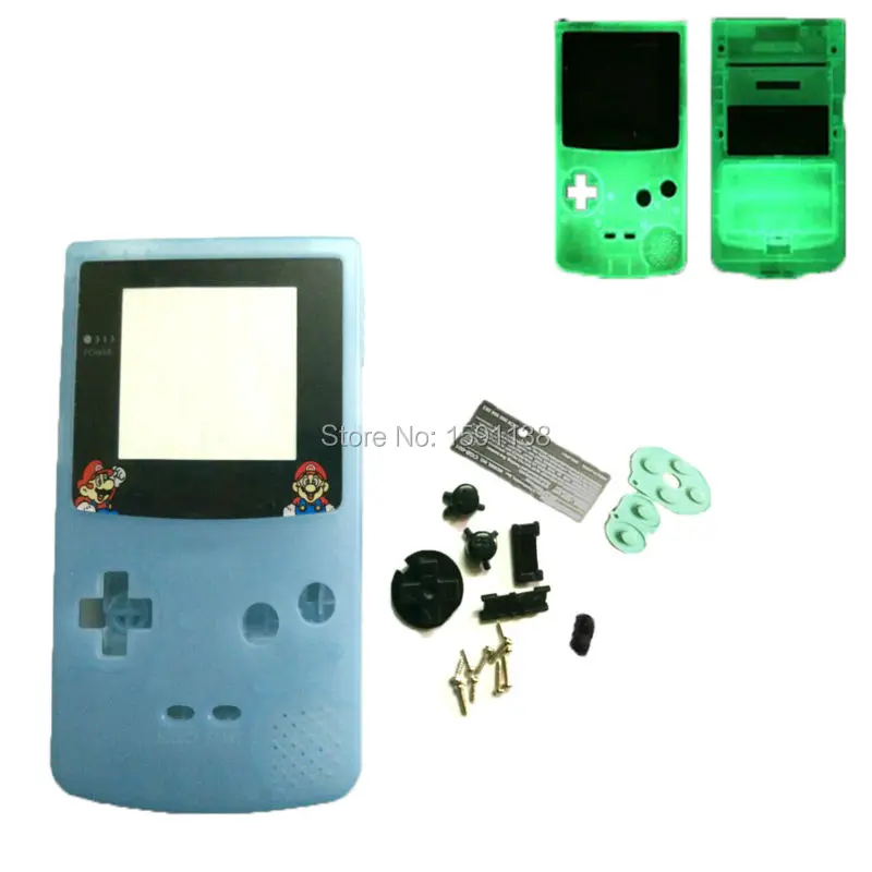 Лидер продаж полный комплект светящийся синий корпус чехол для Gameboy цветная