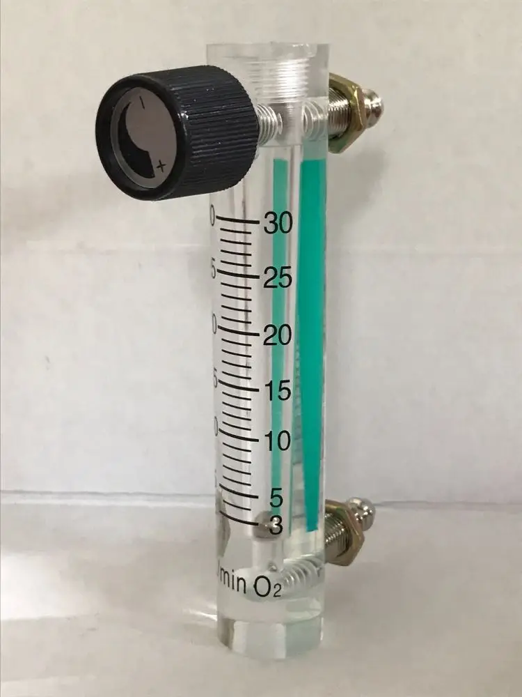 

Acrylic Gas Air Oxygen Flow Meter Flowmeter Countor Indicator O2 With Valve Brass Connector 0.1Mpa 3-30L/Min Height 116mm