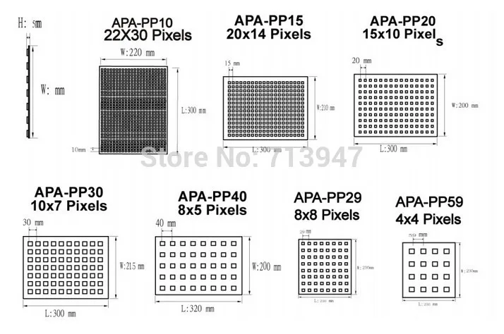 1X программируемый APA102 RGB гибкий светодиодный дисплей 660/280/150/70/64 пикселей полноцветный светодиодный видео-дисплей экран