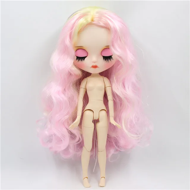 naked doll Фабрика blyth кукла 1/6 bjd шарнир тела белая кожа резные губы матовое лицо с бровей индивидуальные лицо сонные глаза - Цвет: naked doll