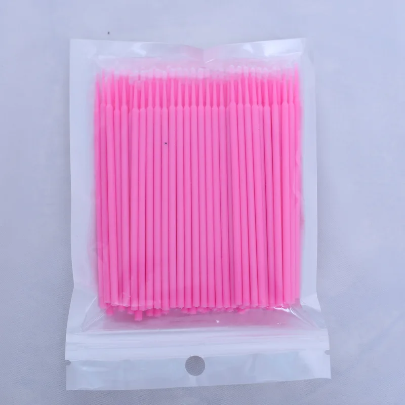 Pink 100 одноразовые ватные тампоны для наращивание ресниц чистящие пруты ресницы для посадки - Длина: Pink