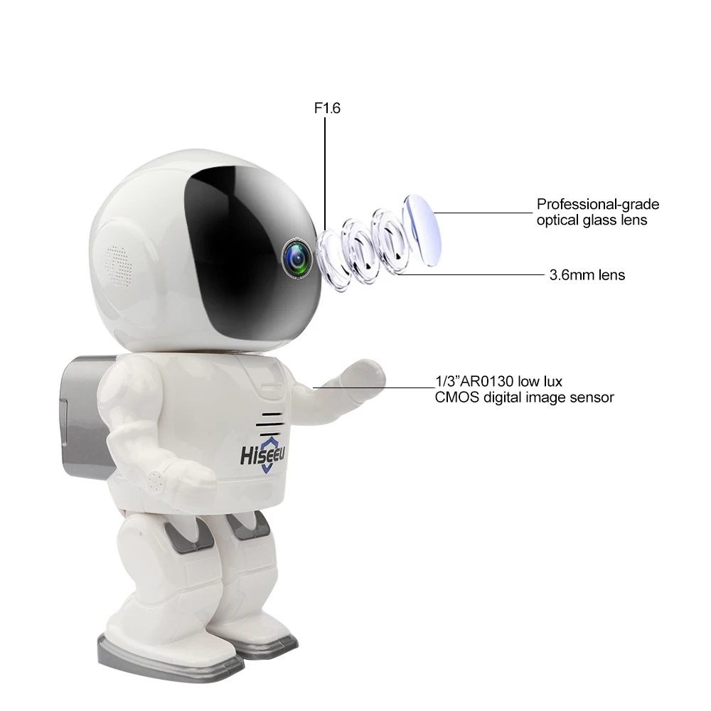 Hiseeu ip камера ночного видения беспроводная Wifi безопасности 960 P 1.3MP HD робот