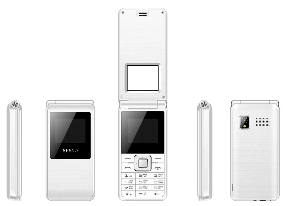 SERVO флип-телефон 1,7" Spreadtrum6533 Dual SIM мобильный телефон GSM Вибрация снаружи FM радио раскладушка мобильный телефон