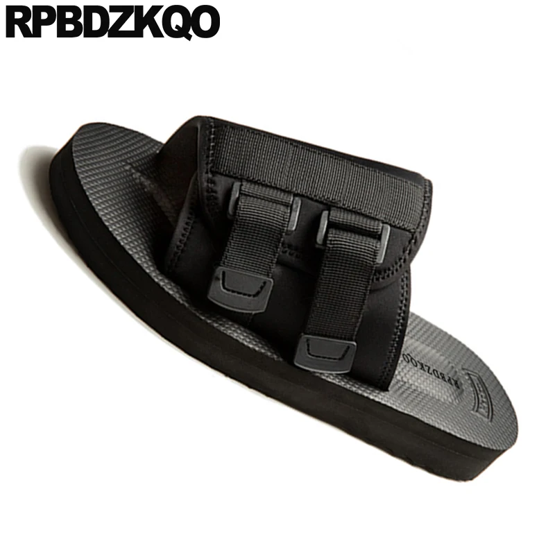 Дизайнерские мужские сандалии; коллекция года; сезон лето; Водонепроницаемая повседневная обувь на платформе с сеткой; шлёпанцы; Цвет Черный; известные бренды
