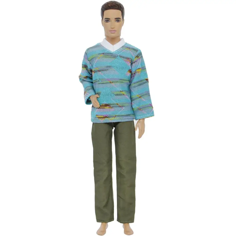 Модная мужская одежда 5 компл./лот повседневная смешанного стиля для куклы Барби