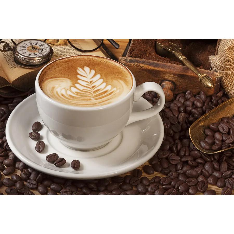 ShineHome-4 Panel Modern Canvas Prints Paintings Coffee Bean Cafe Wall Picture for Bar Nature Quadros De Parede Para Sala | Дом и сад