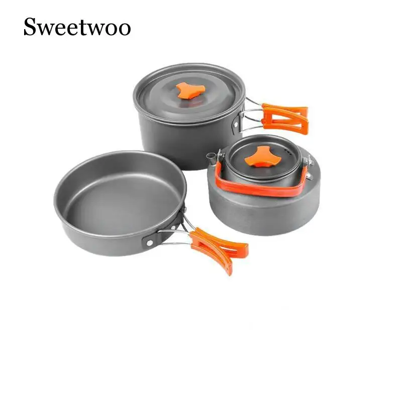 

2019 New Portable Cookware Bowl Pot Spoon For Outdoor Camping Hiking Backpacking Travel Tableware Picnic Accessories
