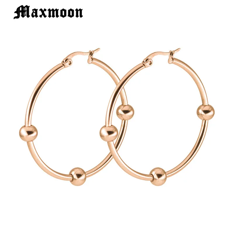 Женские серьги из нержавеющей стали Maxmoon Винтажные золотого и серебряного цвета 2