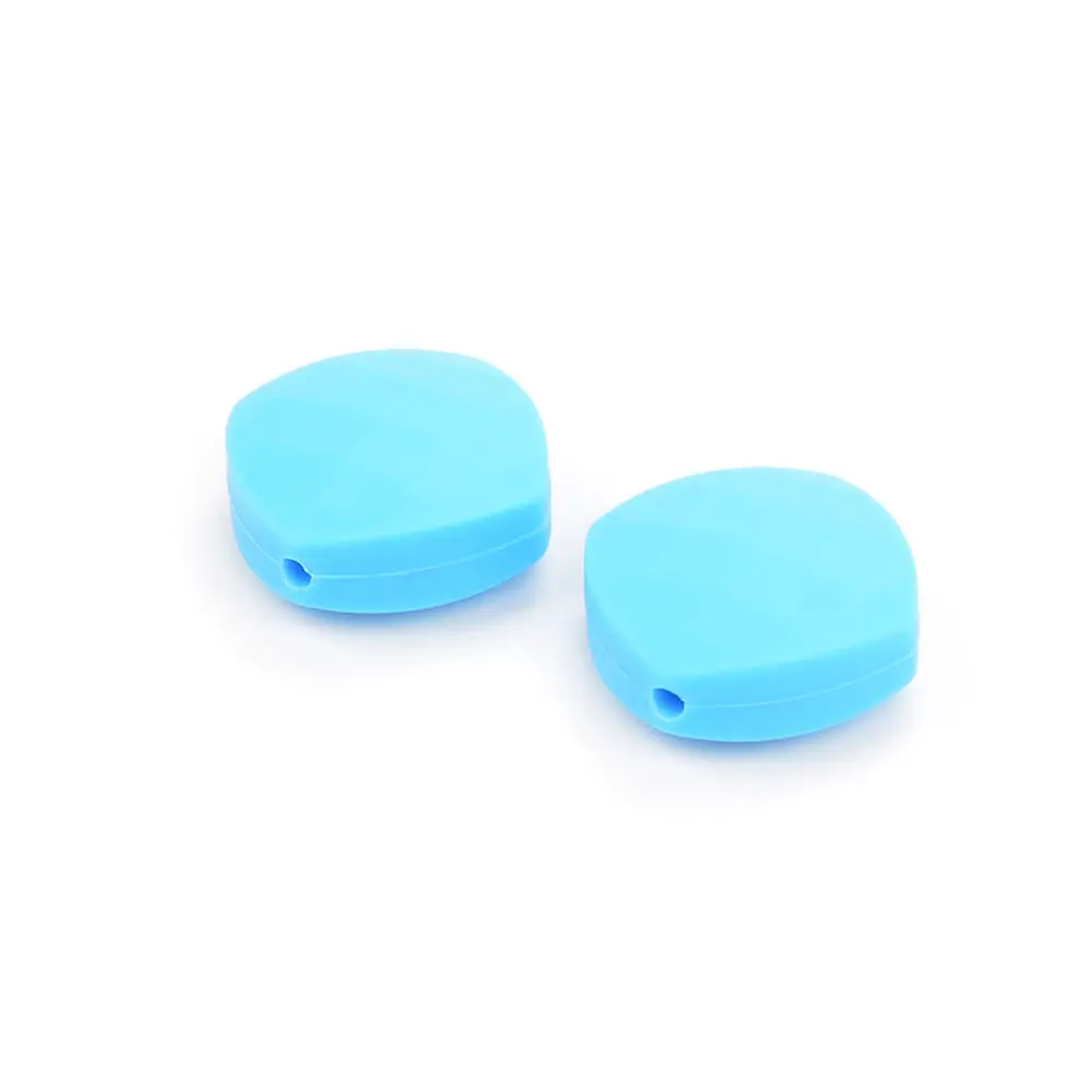 deep skyblue LOFCA Силиконовые бусы для прорезывания зубов квадрат 10 шт. квадратный жевательный детский Прорезыватель Кулоны Оптом ювелирные изделия DIY ожерелье соска клип - Цвет: deep skyblue