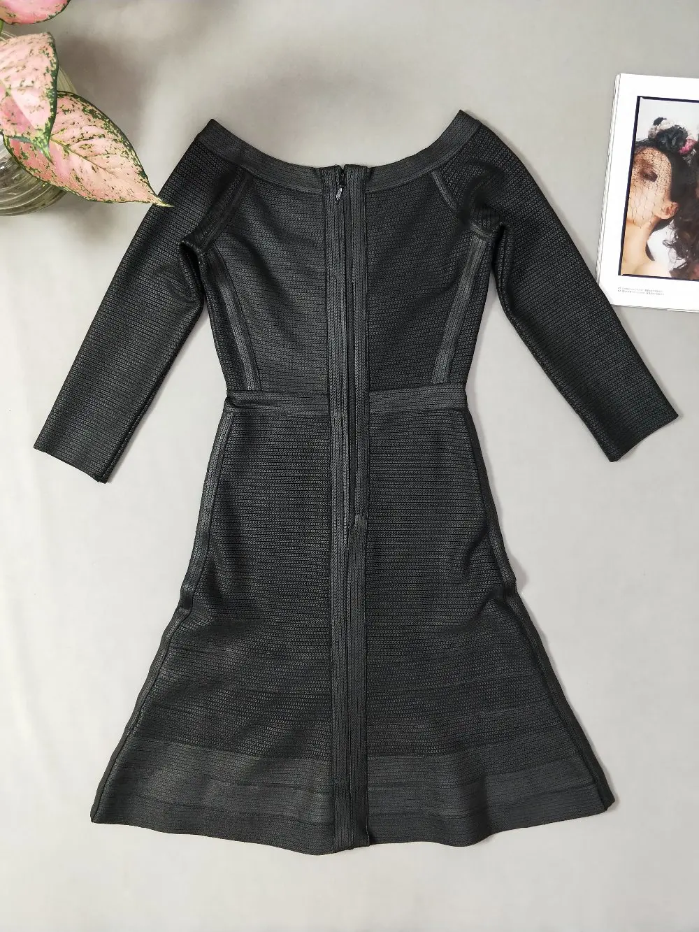 

Top Quality Black A-Line Bandage Dress Elegant Women Fashion Night Club Celebrity Sexy Bodycon Dress