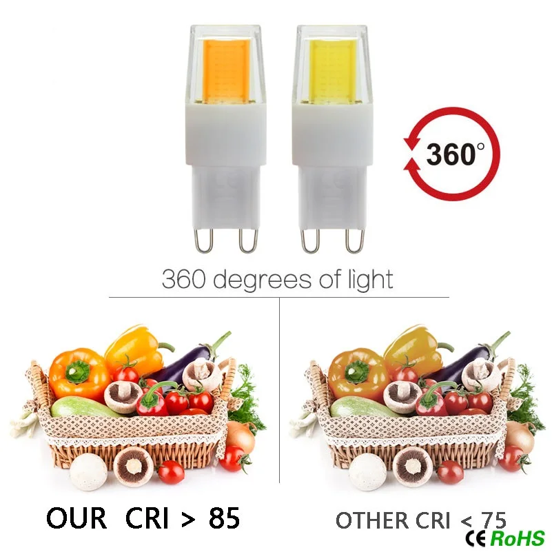 Светодиодная лампа G4 G9 AC/DC 12V 220V 7W 8W 9W COB SMD 2835 лампада светодиодные лампы освещения